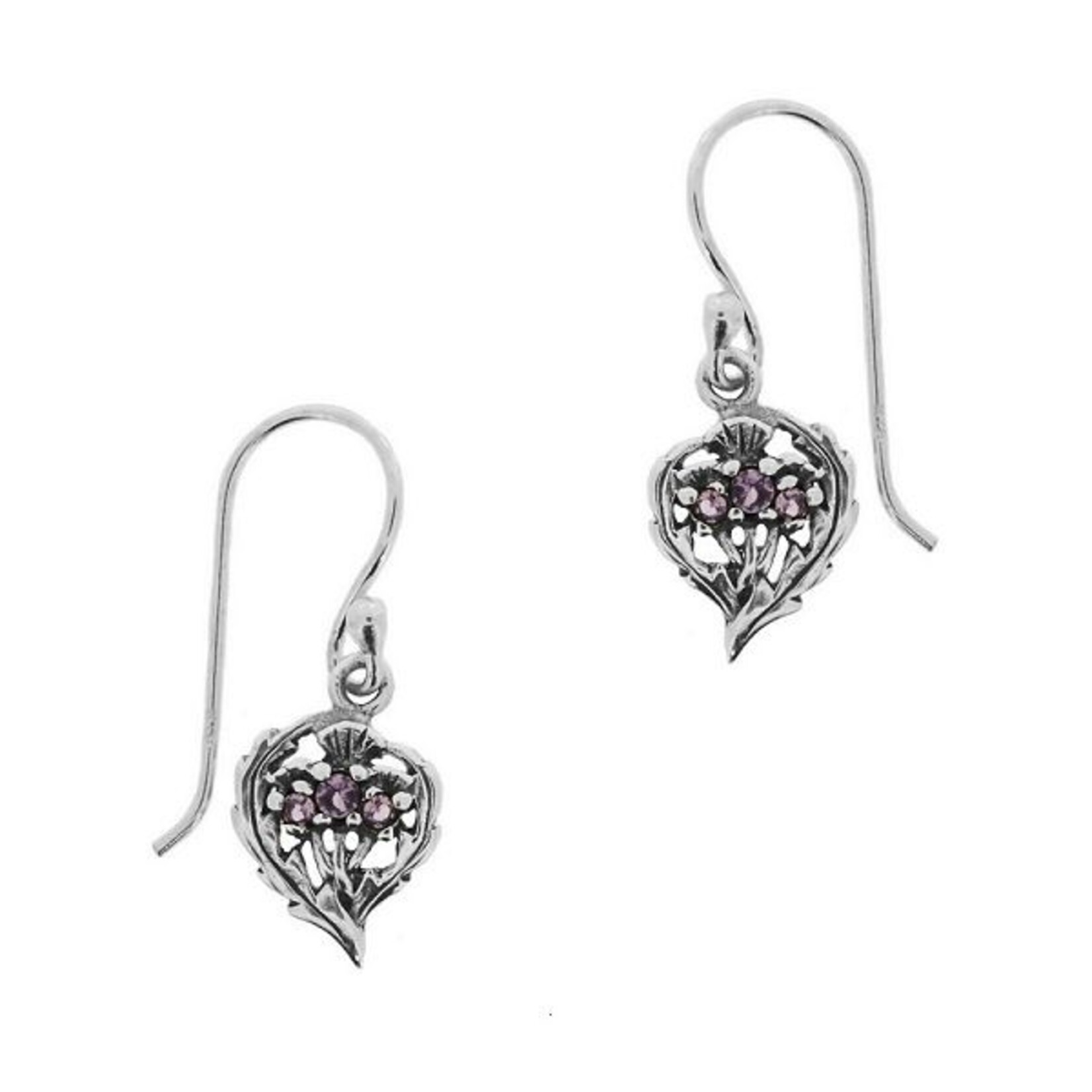 H & Y Earrings: SS Thistle Amethyst
