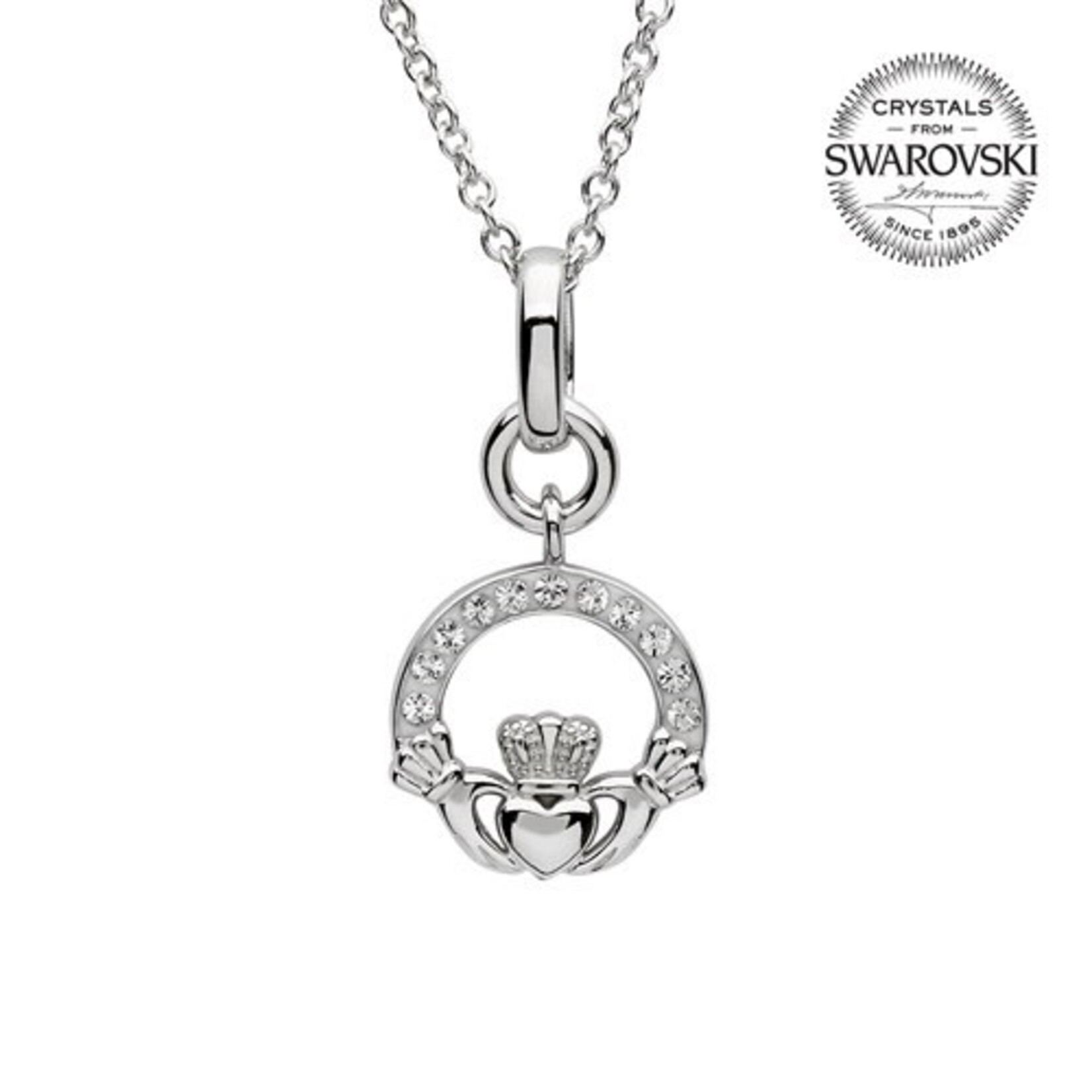 Shanore Necklace: SS SW Claddagh