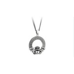 Necklace: SS Oxidised Claddagh