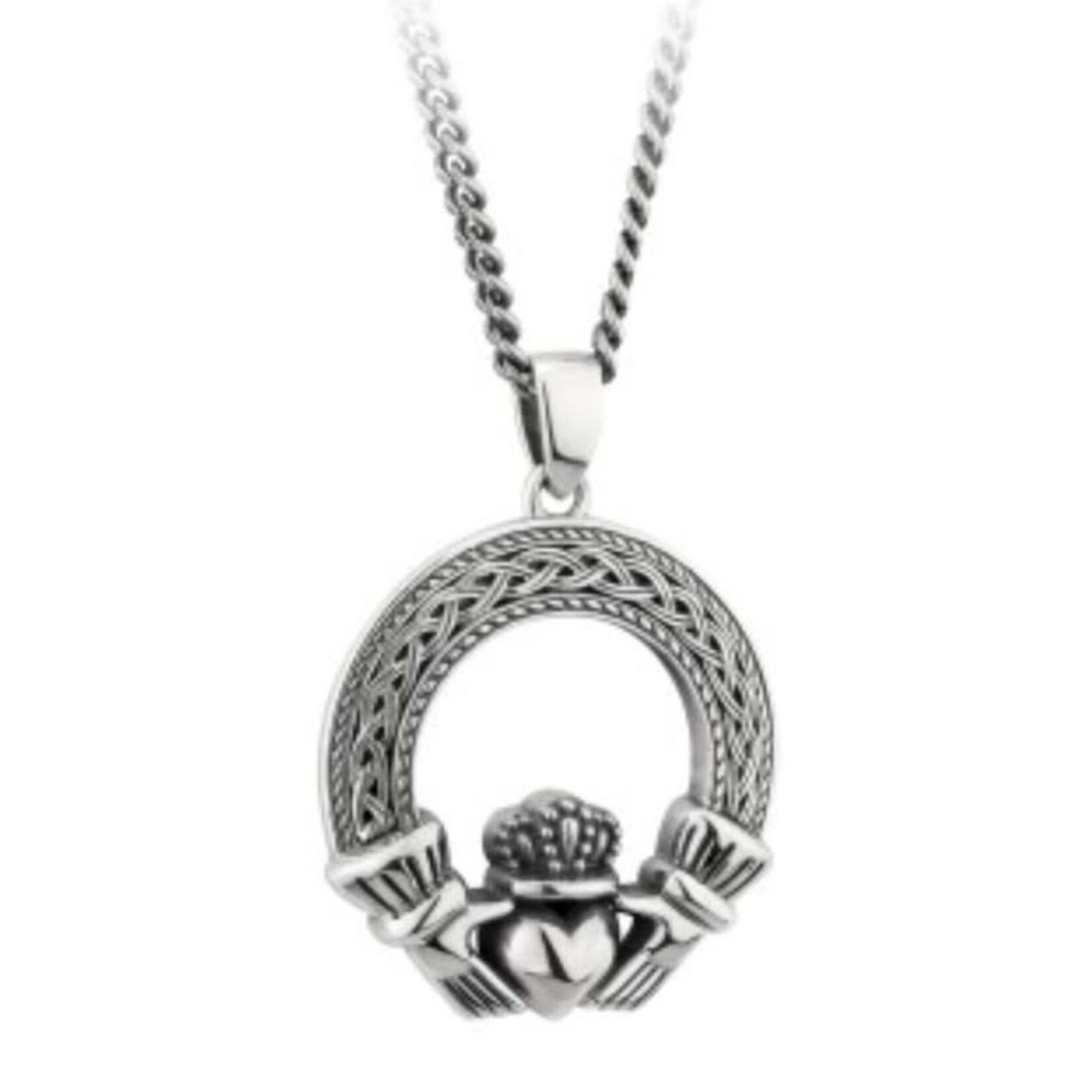 Necklace: SS Oxidised Claddagh
