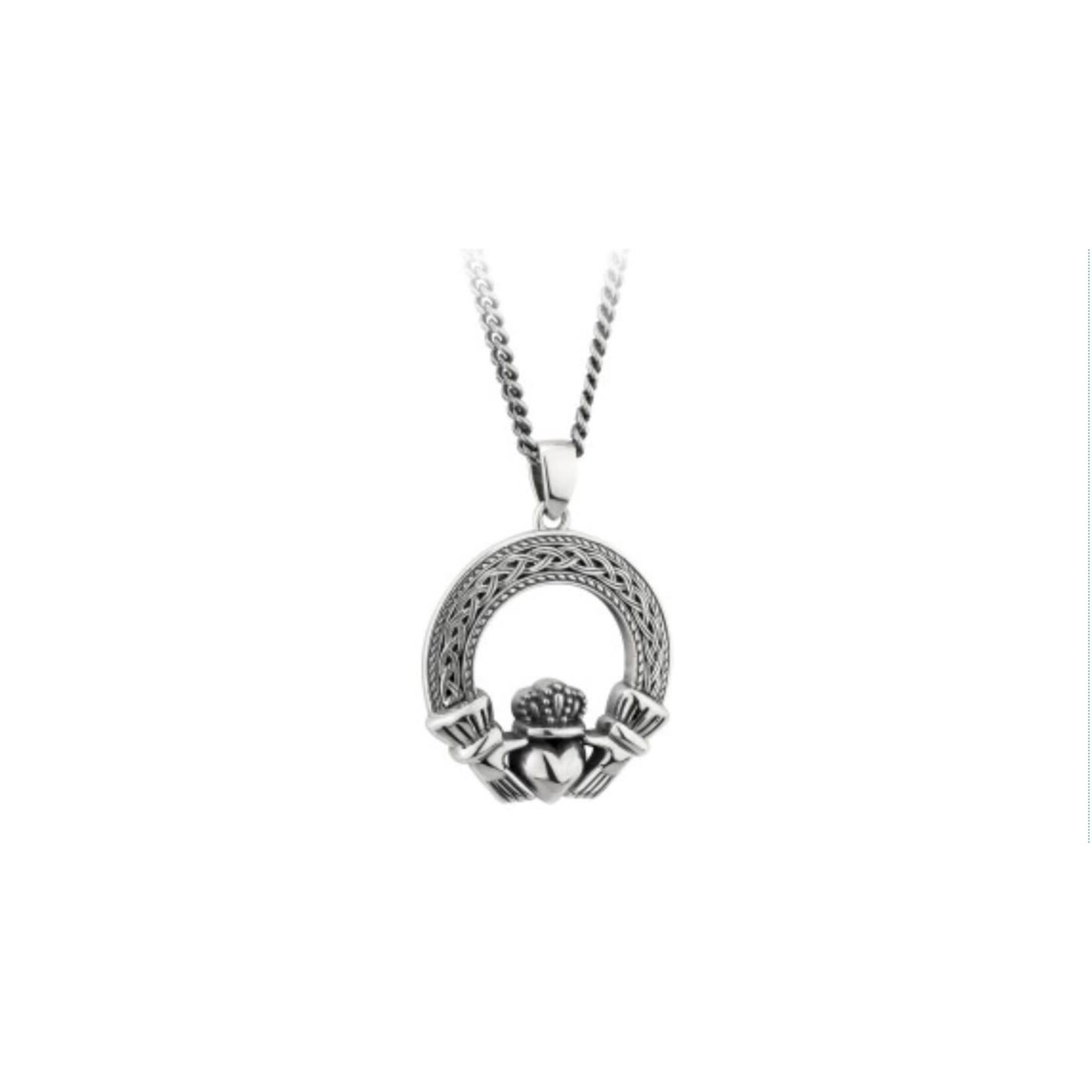 Necklace: SS Oxidised Claddagh