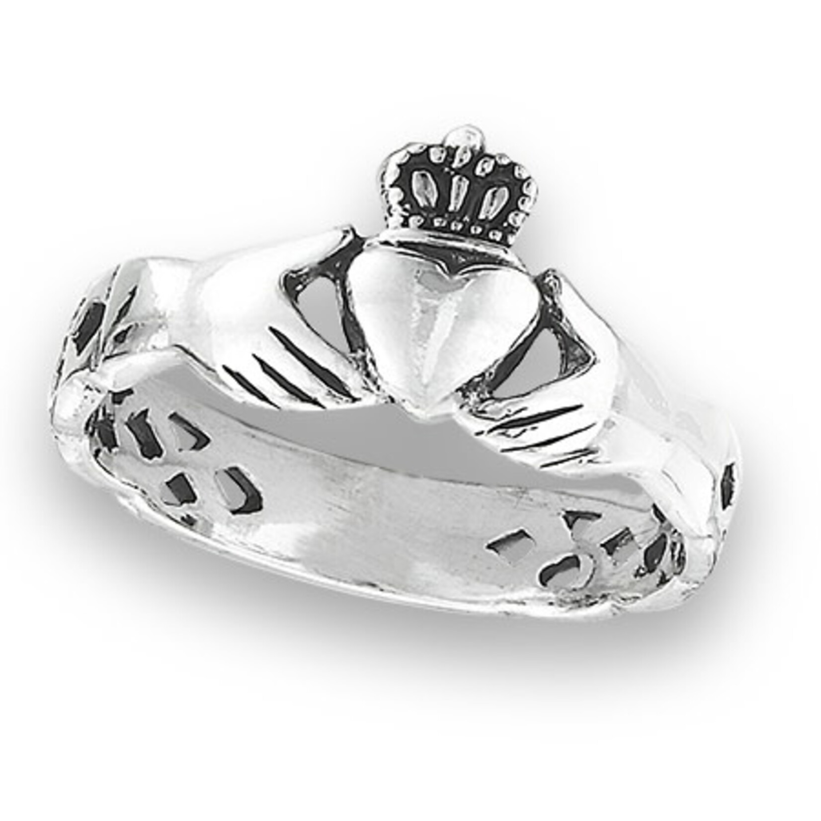 Welman Ring: SS Claddagh w/Celtic Weave
