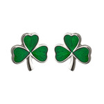 Earrings: SS Green Enamel Shamrock