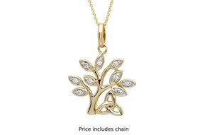 Pendant: 14k Diamond Tree of Life .10