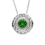 Shanore Necklace: SS Green/White Swarovski