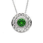 Necklace: SS Green/White Swarovski