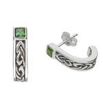 Anu Earring: SS Celtic Huggie Em/CZ