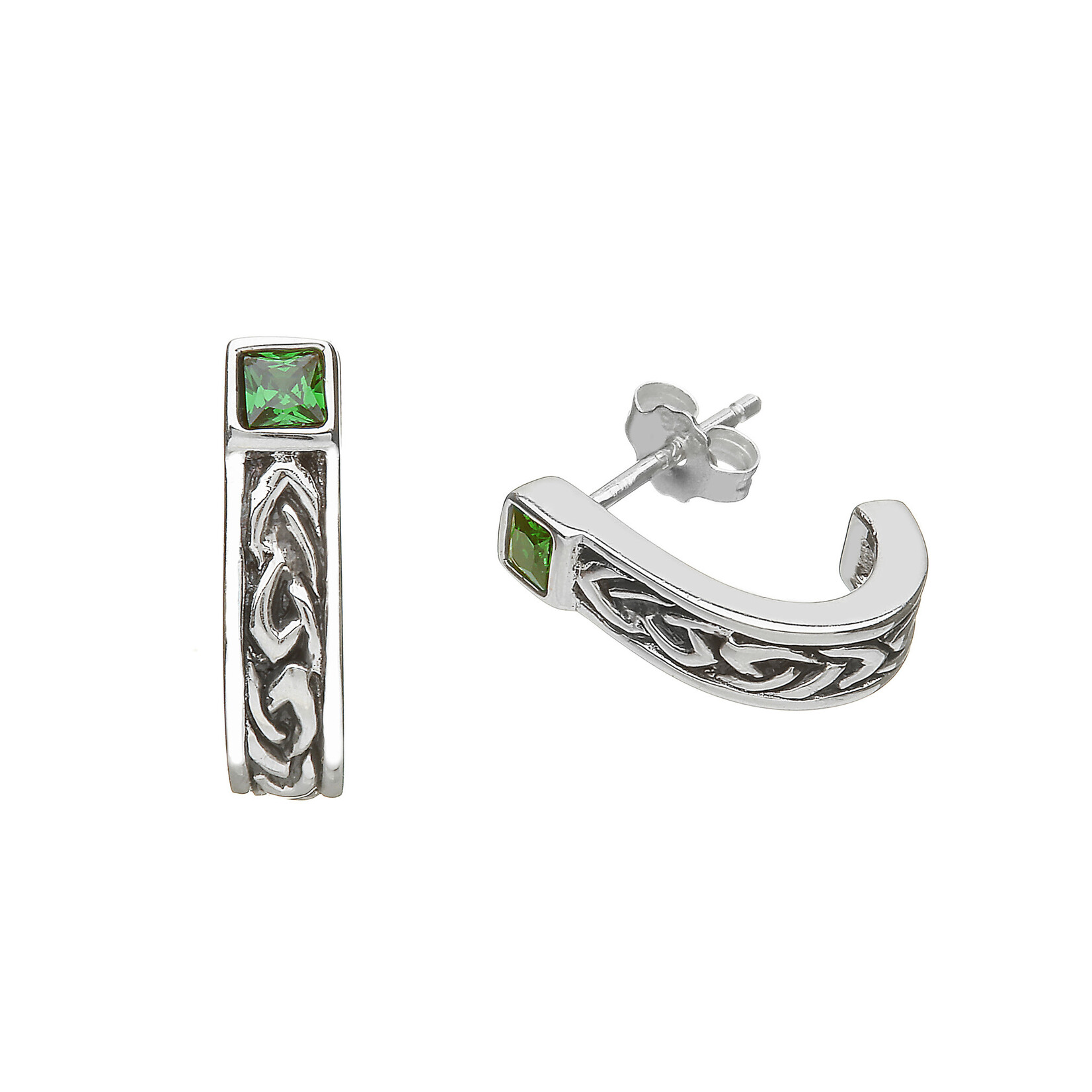 Earring: SS Celtic Huggie Em/CZ