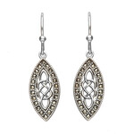 Earrings: SS Marcasite Celtic Drop