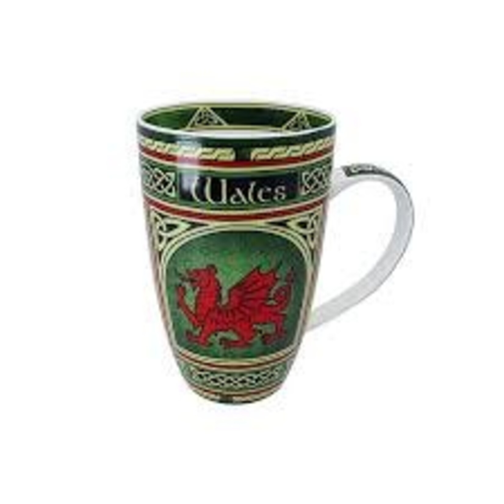 Clara Mug: Welsh Dragon Celtic Window