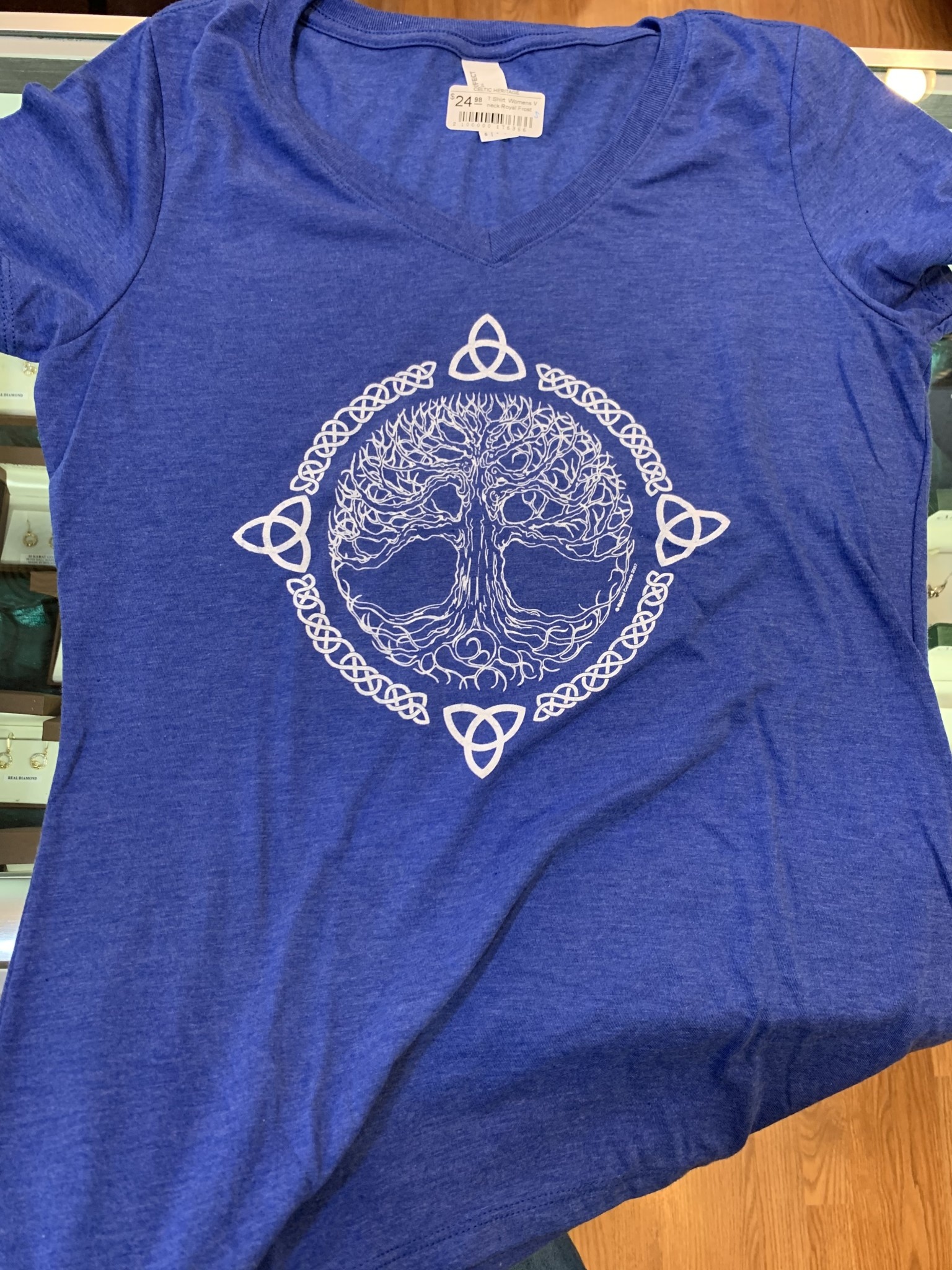 T Shirt: V Neck Royal Frost TOL