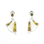 Connemara Marble Earring: Harp, Connemara Marble, SS