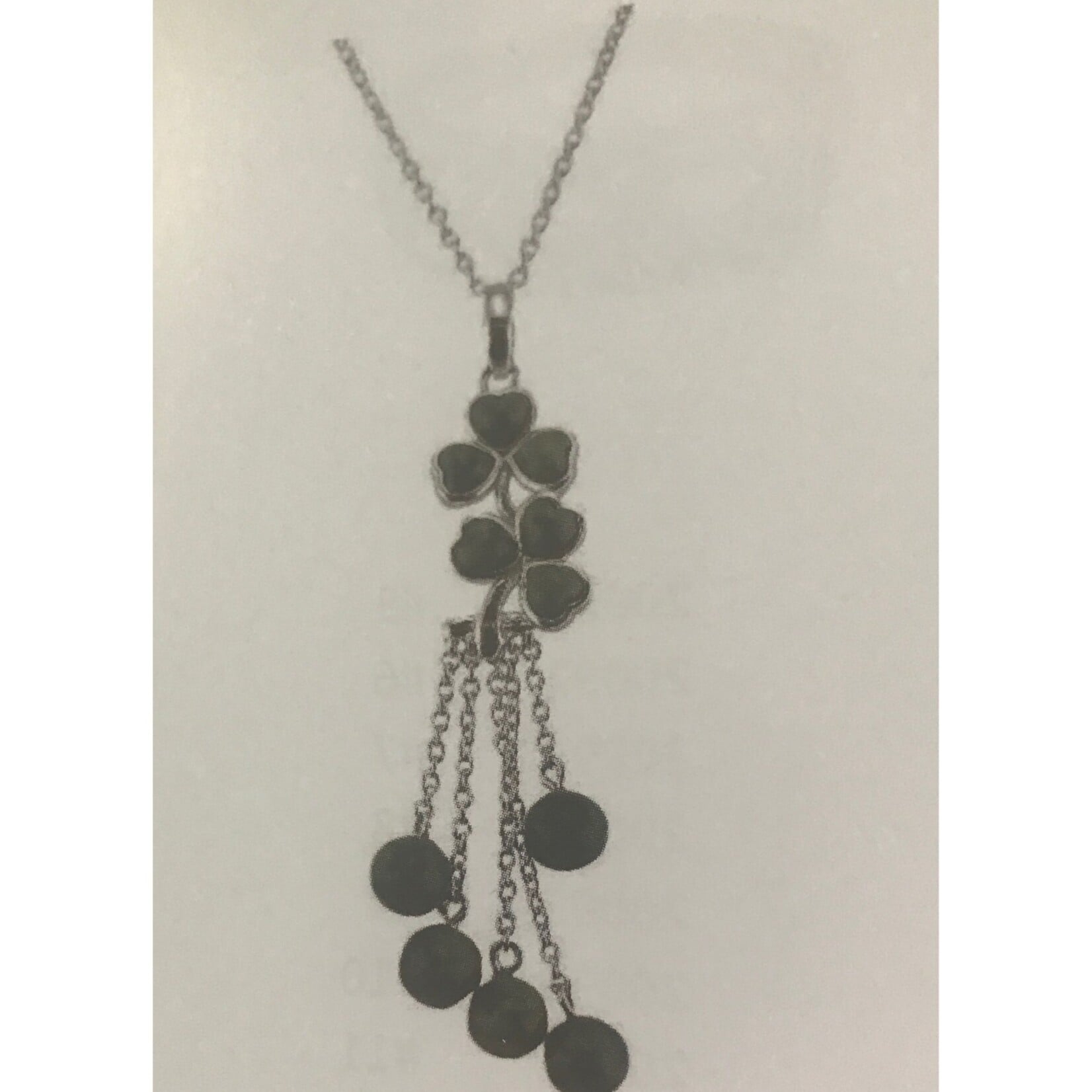 Necklace: SS Double Shamrock, Connemara Marble, SS