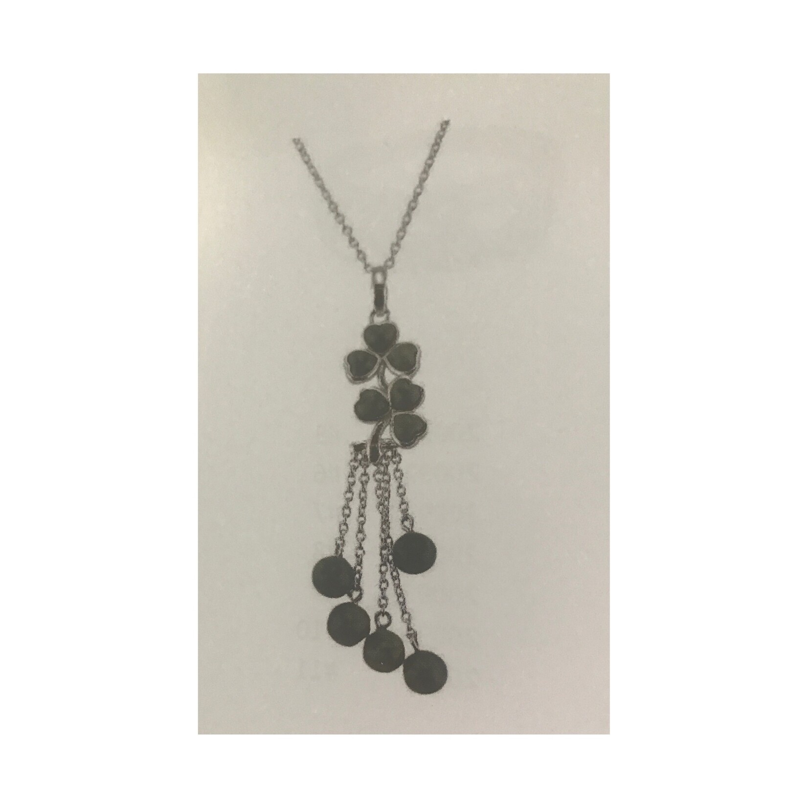 Necklace: SS Double Shamrock, Connemara Marble, SS