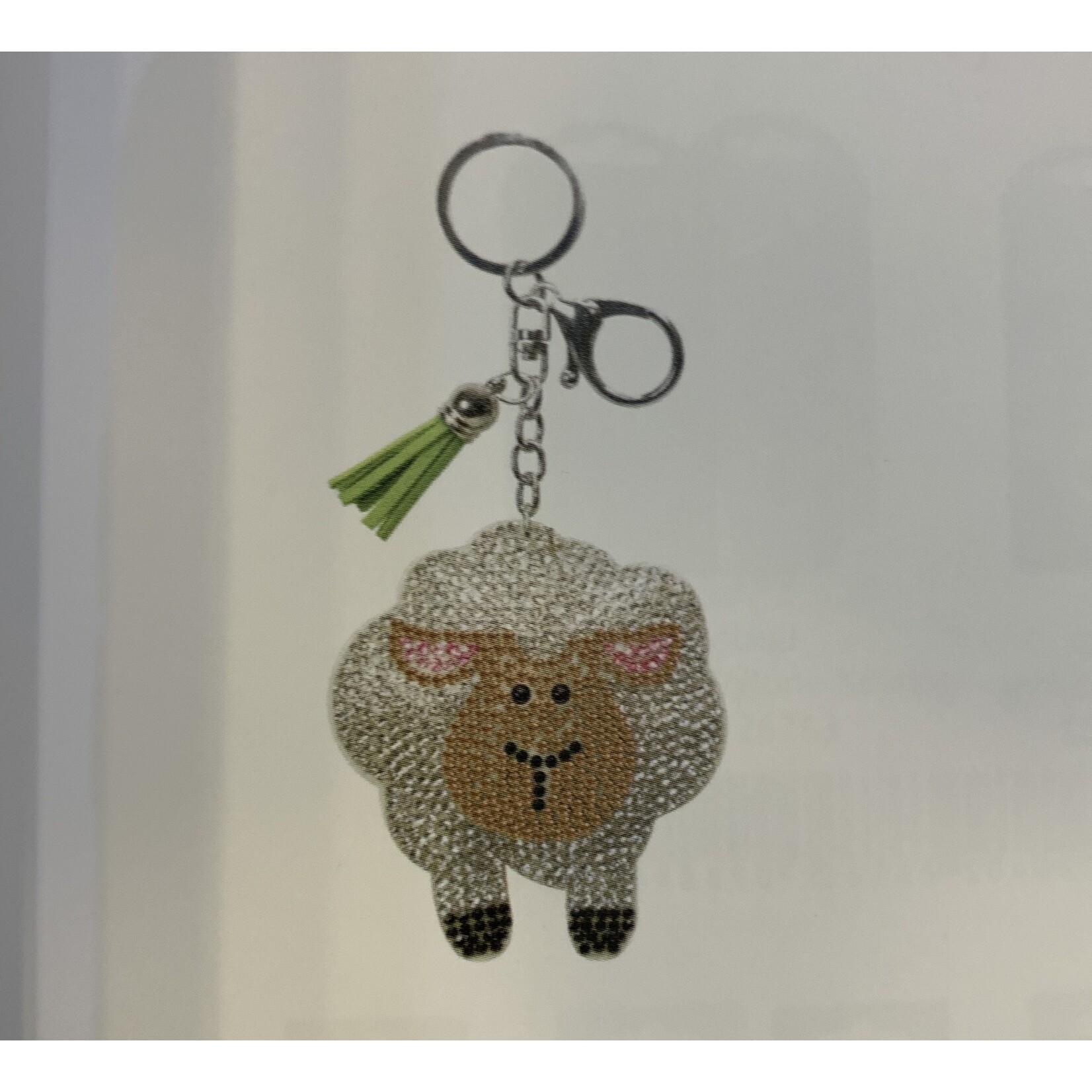 Keyring: Rhinestone White Sheep