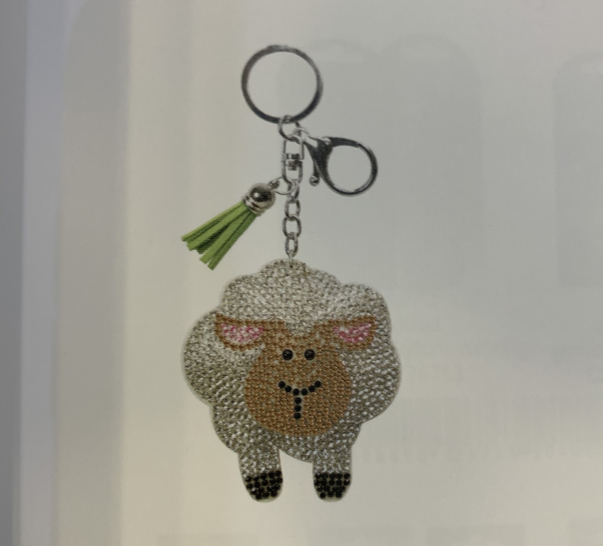 Keyring: Rhinestone White Sheep