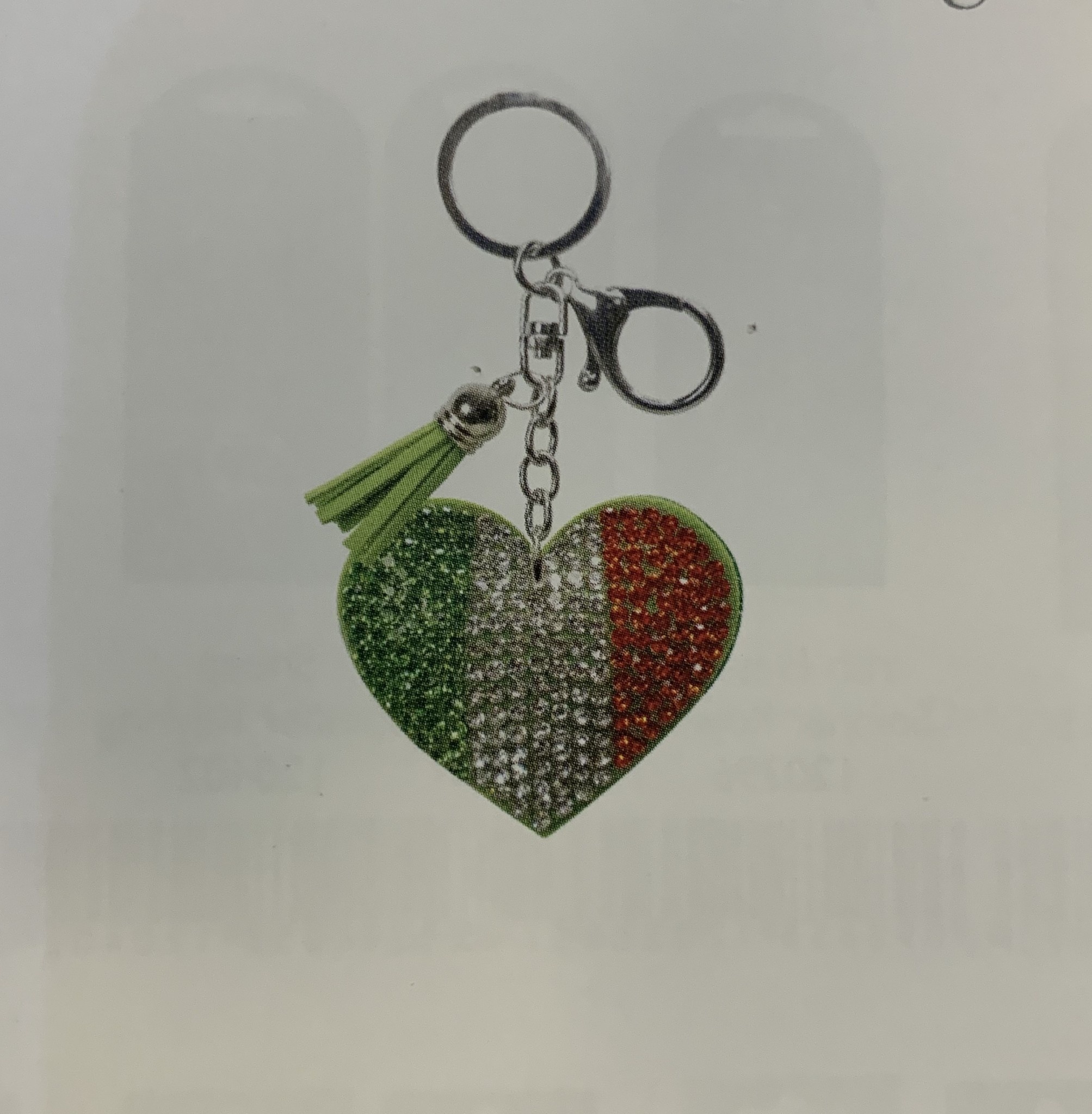 Keyring: Rhinestone Ireland Heart