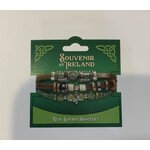 Bracelet: Leather Brown Marble Shamrock