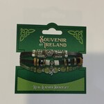Bracelet: Leather Black Marble Shamrock