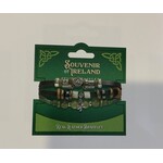 Bracelet: Leather Black Marble Shamrock