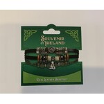 Bracelet: Black Leather Marble Trinity Knot