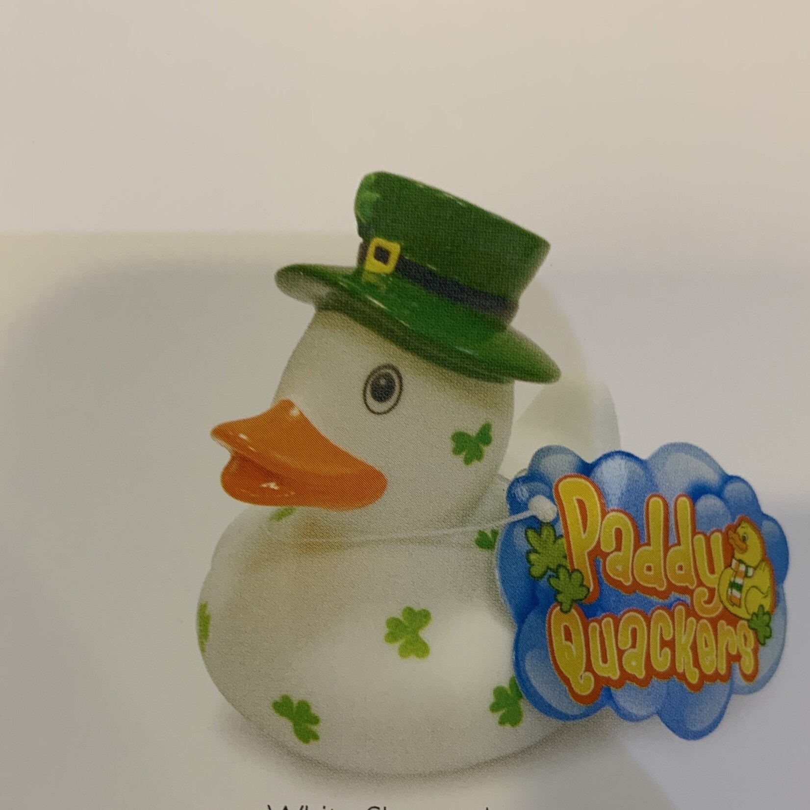 Toy: Rubber Duck, White Shamrock
