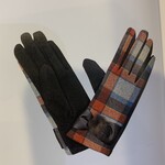 Gloves: Ladies Tartan Turq/Red/Brown - S