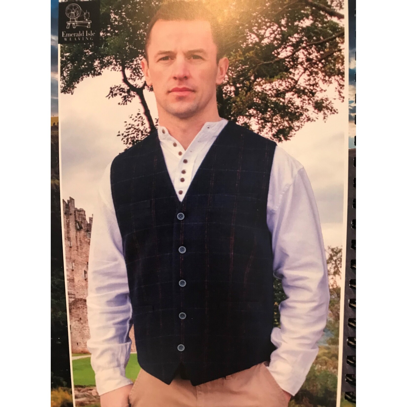 Vest: Blue Check Wool Blend