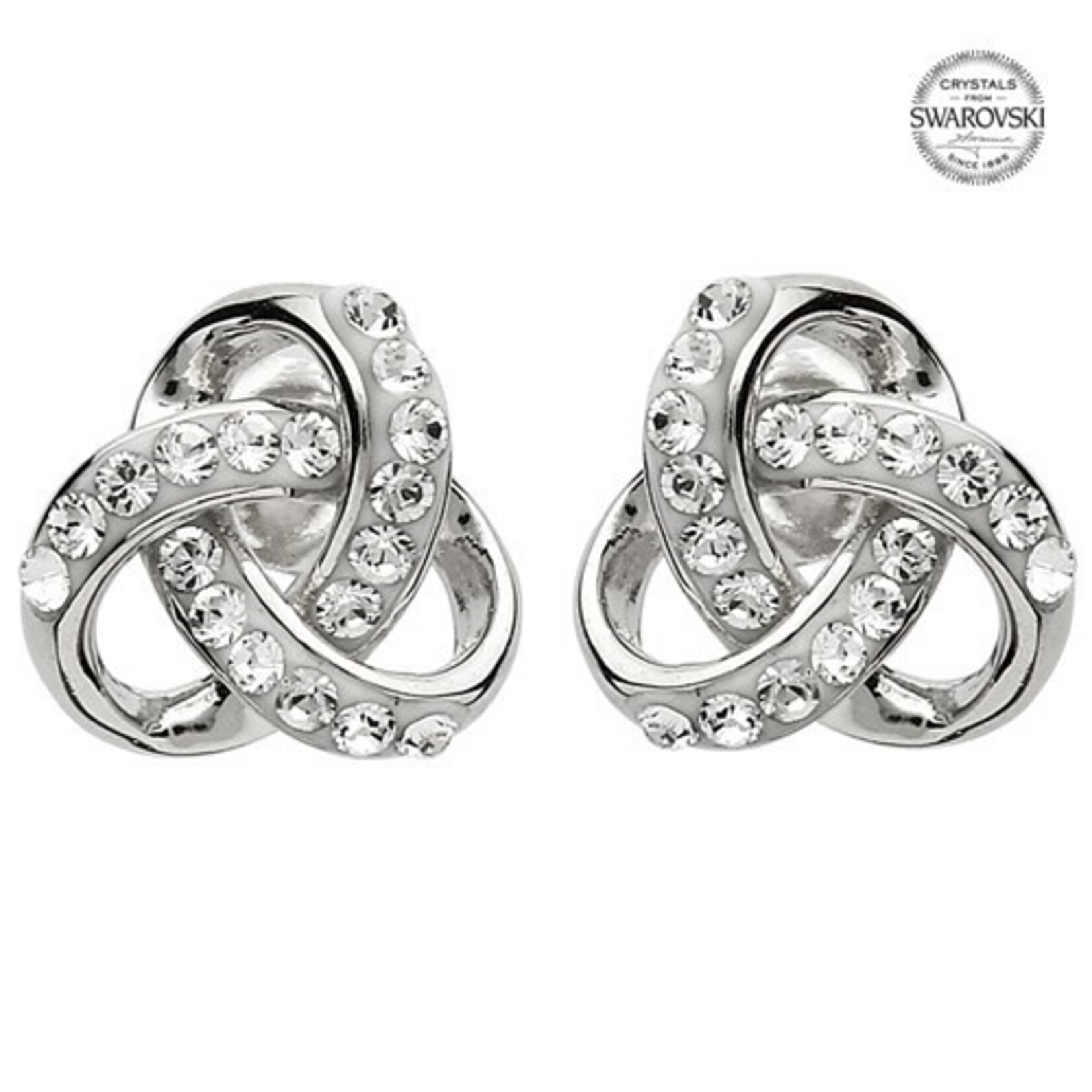 Earring: SS Crystal Stud Knot