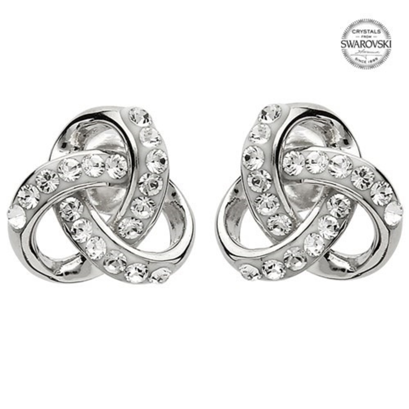 Earring: SS Crystal Stud Knot
