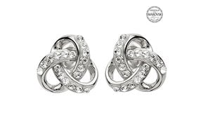Earring: SS Crystal Stud Knot
