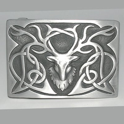 Glen Esk Buckle: Stag, Matte Pewter