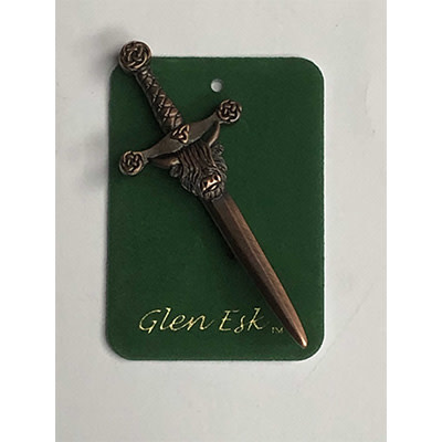 Glen Esk Kilt Pin: Coo Sword, Choc. Bronze