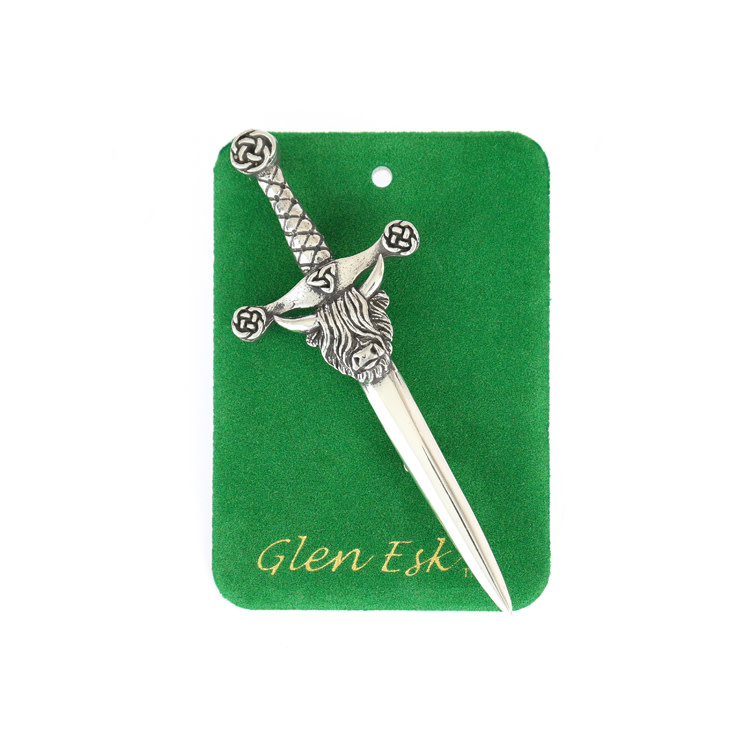 Glen Esk Kilt Pin: Coo Sword, Polished