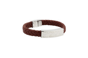Bracelet: Leather Steel Brown