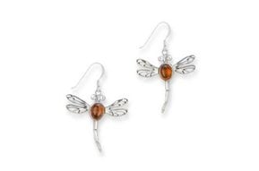 Earrings: SS Amber Dragonfly