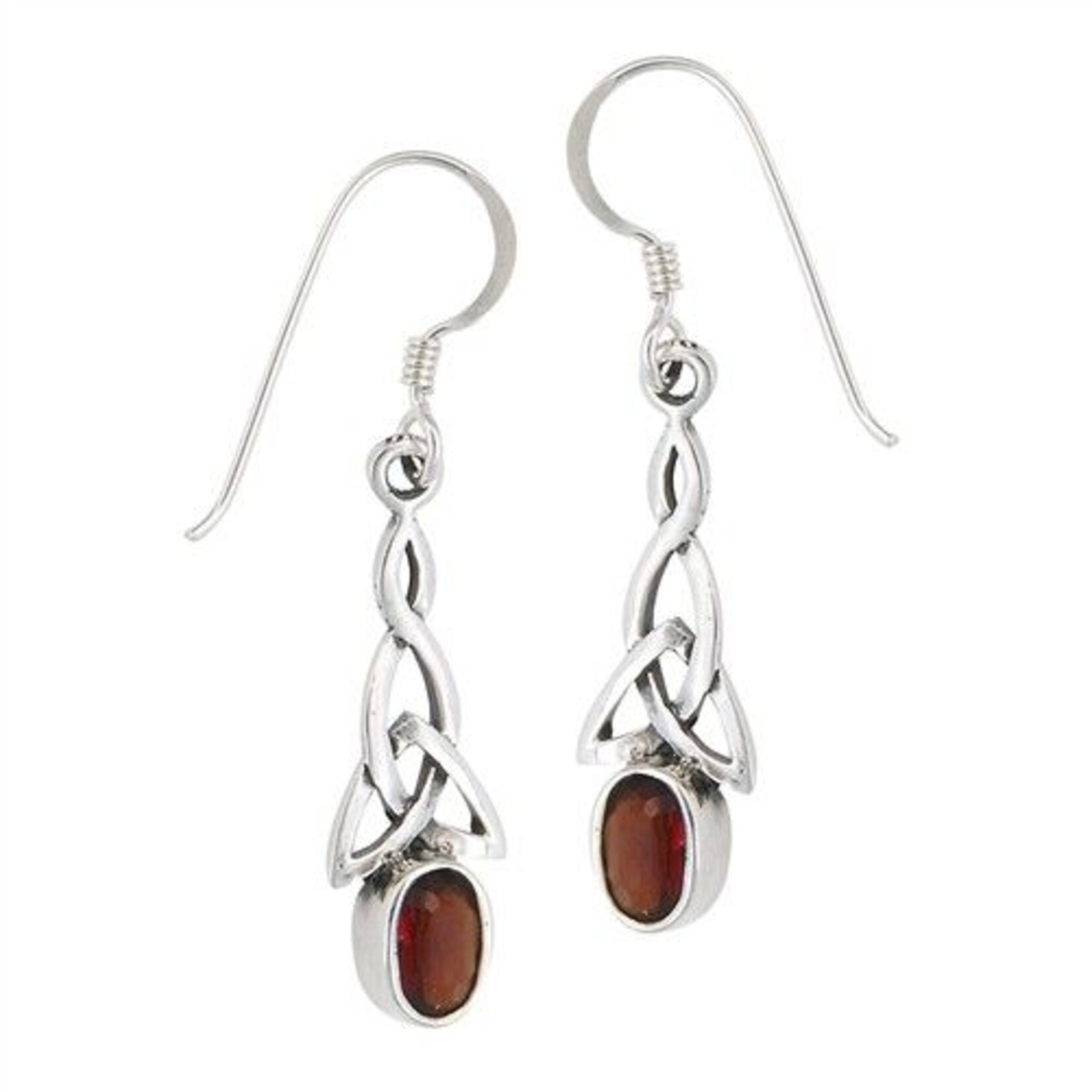 Welman Earrings: SS Trinity Garnet