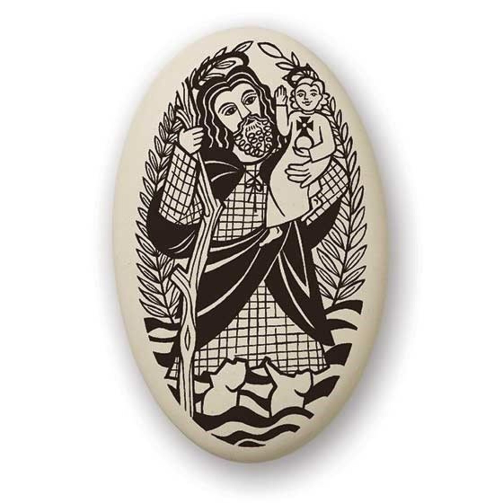 Necklace: Ceramic St. Christopher