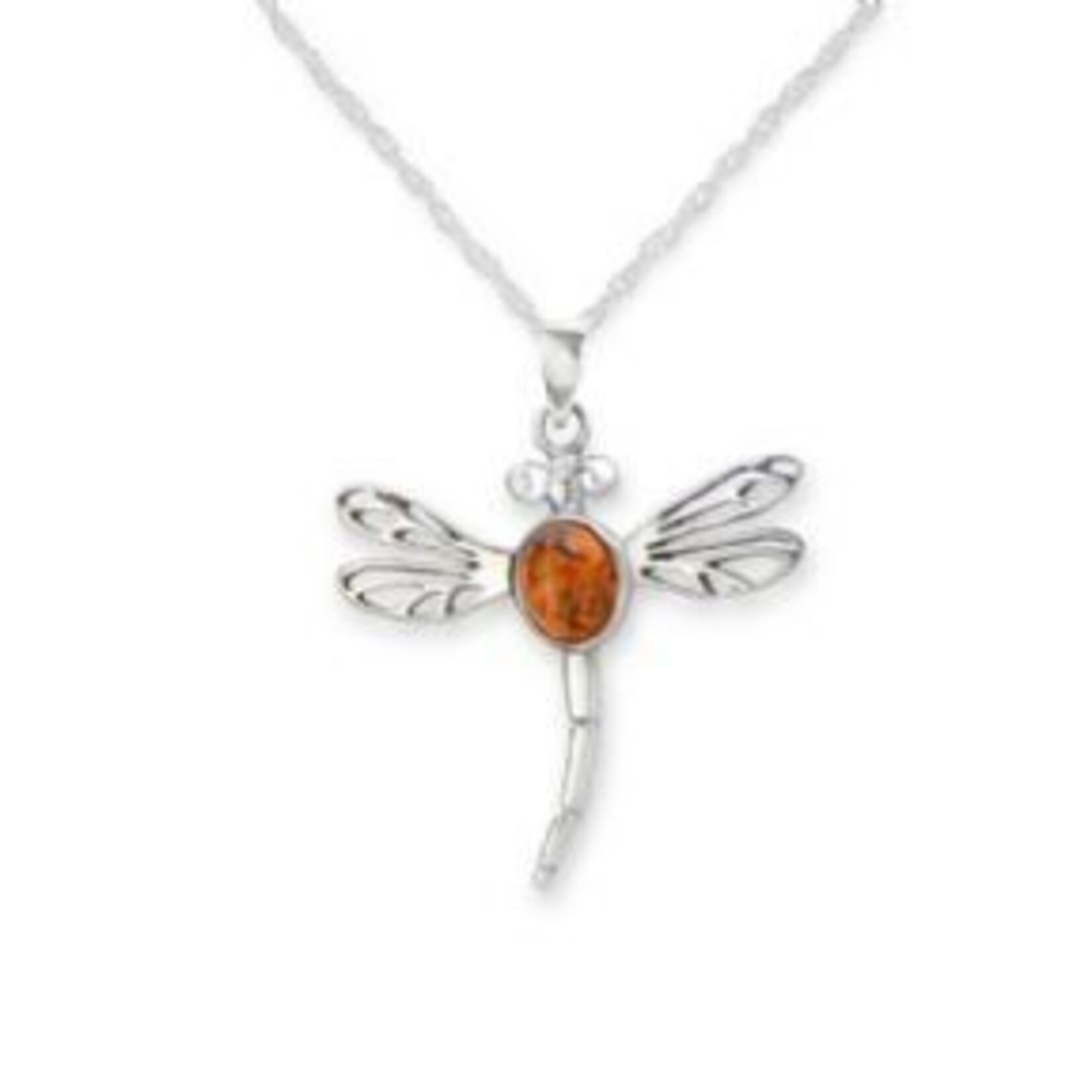 H & Y Necklace: SS Amber Dragonfly