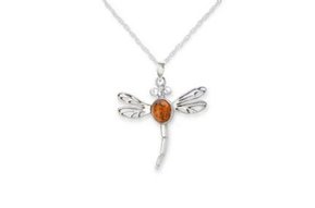 Pendant: SS Amber Dragonfly