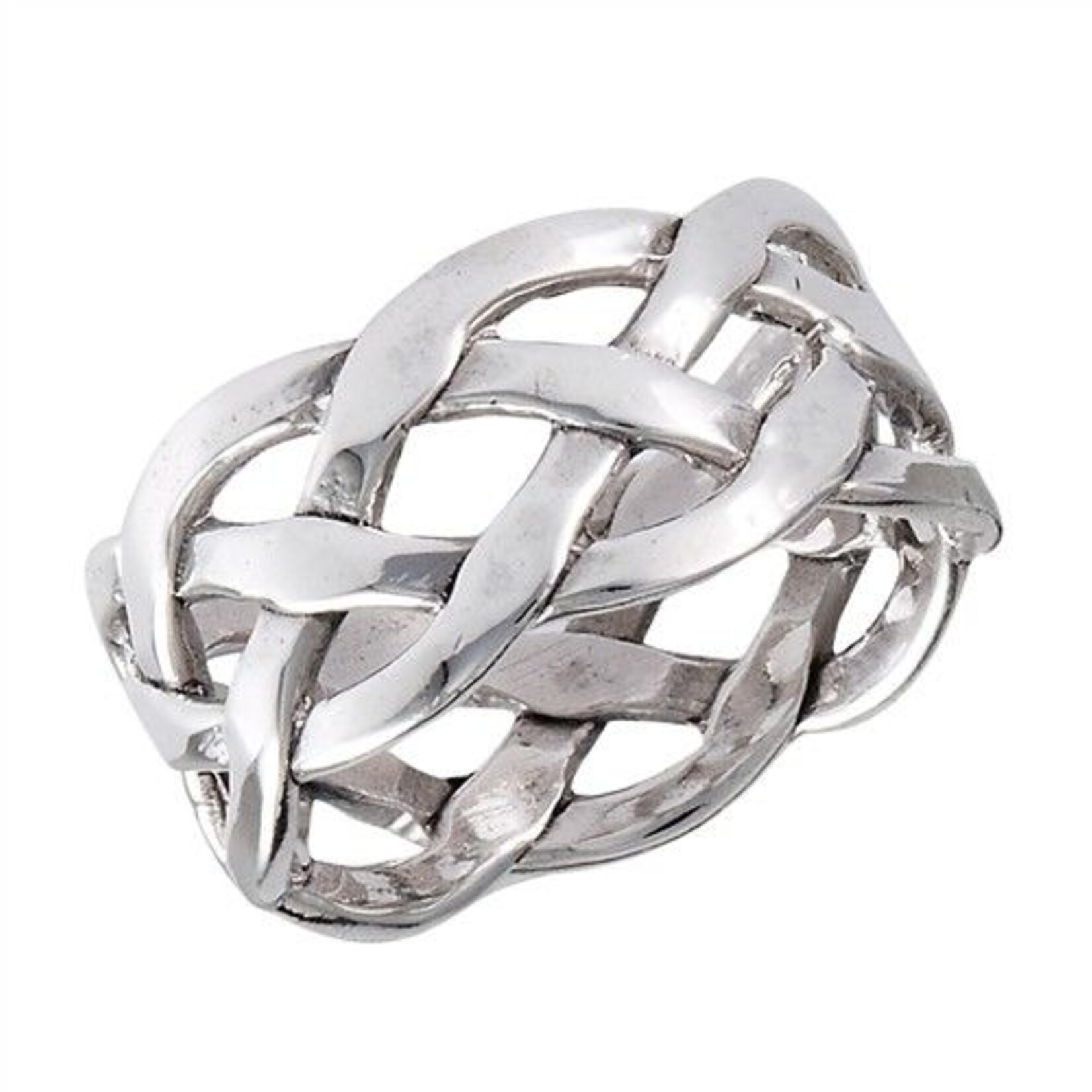 Ring: Neverending Braid Band, Open, SS, Wide