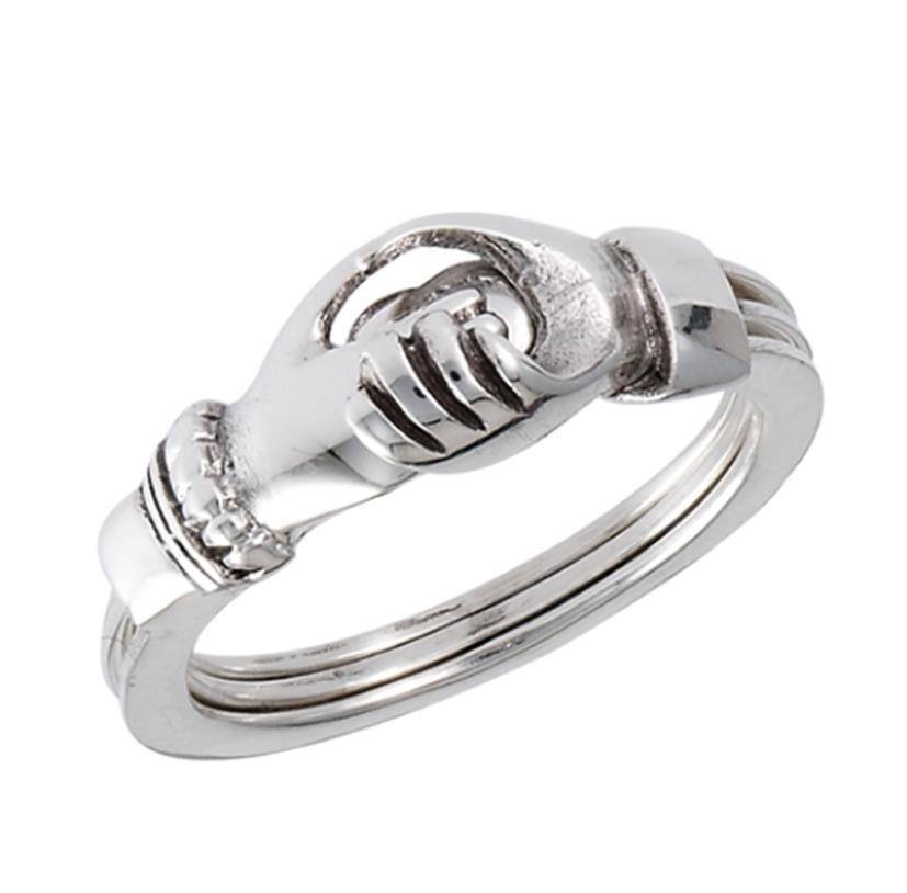 Ring: Hands 'n' Heart, Gimmel, Tri-ring, SS