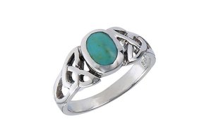 Ring: Turquoise, Round, Trinity, SS