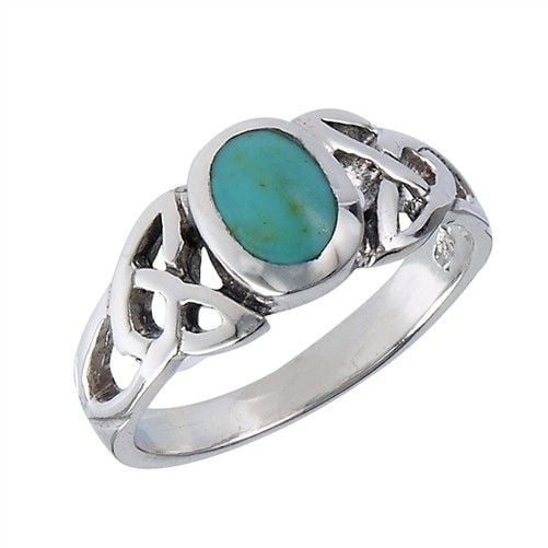Ring: Turquoise, Round, Trinity, SS