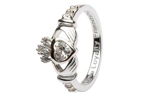 Ring: SS Clad April Clear CZ