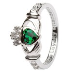 Shanore Ring: SS Clad May Green CZ