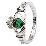 Shanore Ring: SS Clad May Green CZ