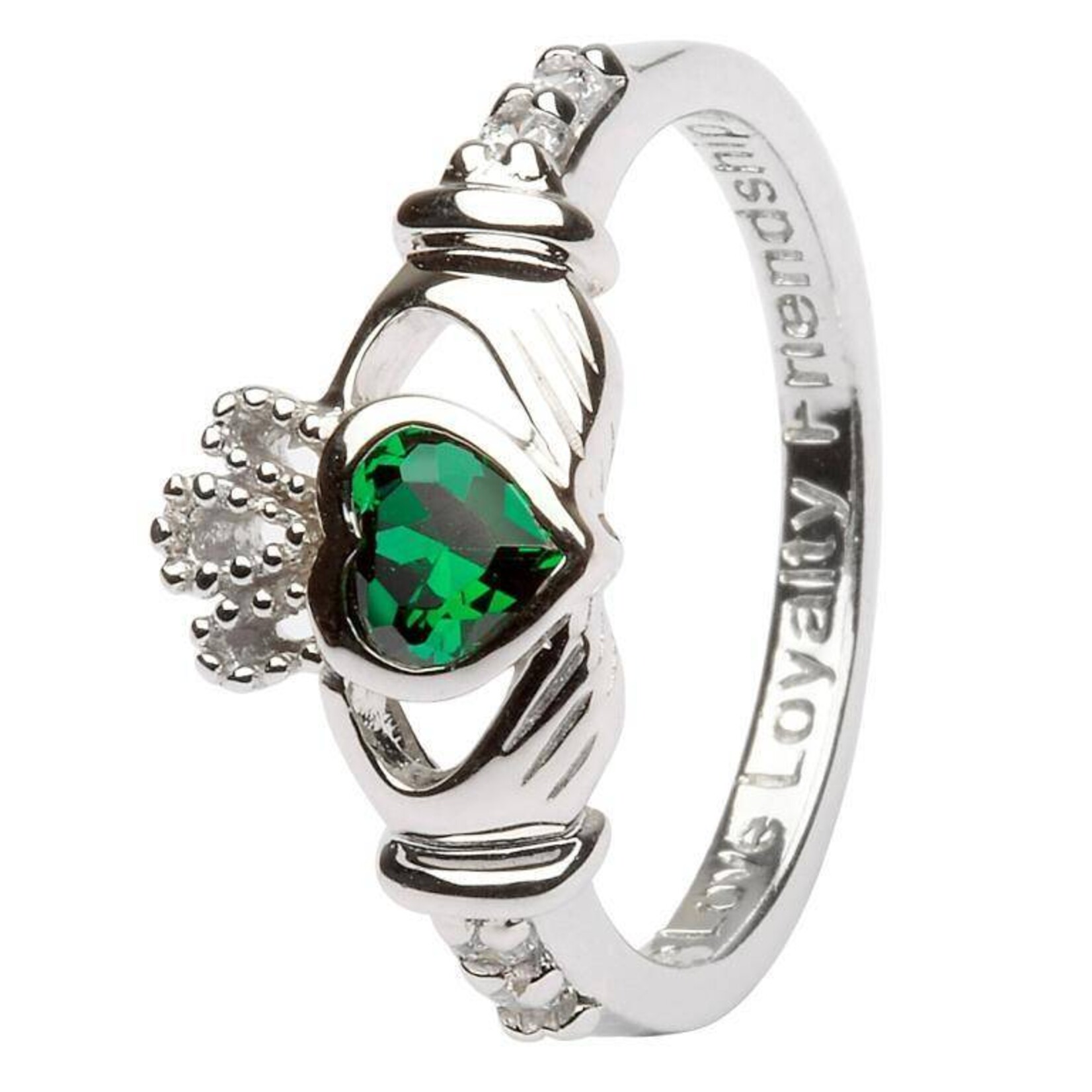 Shanore Ring: SS Clad May Green CZ
