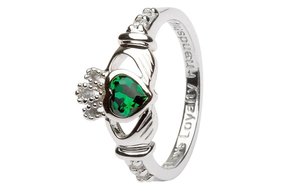 Ring: SS Clad May Green CZ