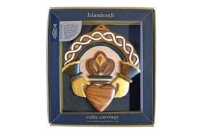 Plaque: Wood Carved Claddagh *